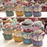 Ceramic Fleshy Flower Pot Succulent Thumb Pot Fox Flower Pot, Random Color Delivery (Without Plants) - Image 6
