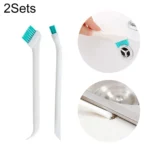 2 Sets 2 in 1 Double Head Door Window Gap Cleaning Brush Cup Brush with Tail Scraper