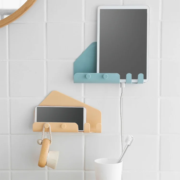 TBD0420668101A_1.webp Wall Mounted 4 Hooks Mobile Phone Holder Hook Hanging Cellphone Tablet Charging Stand Bracket - Image 2
