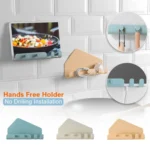 Wall Mounted 4 Hooks Mobile Phone Holder Hook Hanging Cellphone Tablet Charging Stand Bracket - Image 3