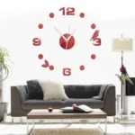 Art Wall Clock Background Wall Stickers TV Wall Stickers 3D Bird Leaves Wall Clock Home Accessories