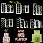 2 PCS Chocolate Cake Geometric Puzzle Embossed Strip Foundation Shape Graphic Biscuit Mold Stamping Tool - Image 4
