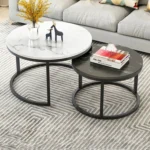 Two-in-one Coffee Table Wrought Iron Table Simple Modern Combination Small Round Table - Image 2