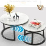 Two-in-one Coffee Table Wrought Iron Table Simple Modern Combination Small Round Table - Image 4