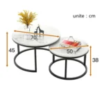 Two-in-one Coffee Table Wrought Iron Table Simple Modern Combination Small Round Table - Image 5