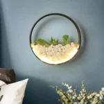 Living Room Background Wall Bedroom Bedside Round Succulent Garden Decorative Wall Lamp - Image 3