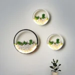 Living Room Background Wall Bedroom Bedside Round Succulent Garden Decorative Wall Lamp - Image 5