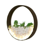 Living Room Background Wall Bedroom Bedside Round Succulent Garden Decorative Wall Lamp - Image 7