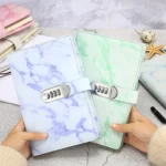 A5 Marble Texture Retro Password Lock Notebook Multifunctional Student Handbook Notepad - Image 10