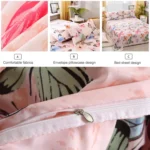 4pcs / Set Printing Bedding Set Bed Sheet Pillowcases Cover - Image 3