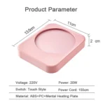 220V Intelligent 3 File Heating Constant Temperature Coffee Milk Tea Cocoa Juice Coaster Base Does without Cup, CN Plug - Image 8
