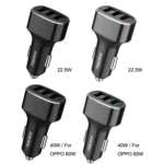 3 USB Ports Fast Charge Car Charger - Image 2