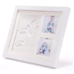 Solid Wood Three-frame BabyHands and Feet Mud Print Photo Frame with Cover - Image 3