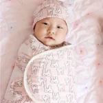 Spring Summer Cotton Baby Infant Bags Towels Sleeping Bags Knitted Cloth Cap Set