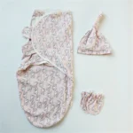 Spring Summer Cotton Baby Infant Bags Towels Sleeping Bags Knitted Cloth Cap Set - Image 2
