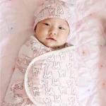 Spring Summer Cotton Baby Infant Bags Towels Sleeping Bags Knitted Cloth Cap Set - Image 3