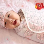Spring Summer Cotton Baby Infant Bags Towels Sleeping Bags Knitted Cloth Cap Set - Image 7