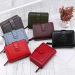 Women Short Litchi Texture Multi-card Buckle Wallet - Image 3