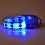 Plaid Pattern Rechargeable LED Glow Light Leads Pet Dog Collar for Small Medium Dogs - Image 5
