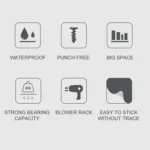 Hairdryer Hanger Free Punch Wall Mounted Bathroom Multi-function Toilet Storage Rack - Image 4