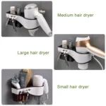Hairdryer Hanger Free Punch Wall Mounted Bathroom Multi-function Toilet Storage Rack - Image 5