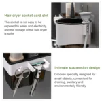 Hairdryer Hanger Free Punch Wall Mounted Bathroom Multi-function Toilet Storage Rack - Image 6