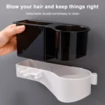 Hairdryer Hanger Free Punch Wall Mounted Bathroom Multi-function Toilet Storage Rack - Image 7