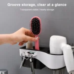 Hairdryer Hanger Free Punch Wall Mounted Bathroom Multi-function Toilet Storage Rack - Image 8
