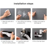 Hairdryer Hanger Free Punch Wall Mounted Bathroom Multi-function Toilet Storage Rack - Image 9
