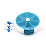 2 PCS Creative Multifunctional Round Portable Seven-grid Rotating Plastic Pill Box - Image 6