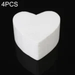 4 PCS Heart-shaped Prosthesis Foam Baking Fondant Cake Silk Flower Practice Mold