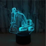 3W Excavator 3D Light Colorful Touch Control Light Creative Small Table Lamp - Image 4
