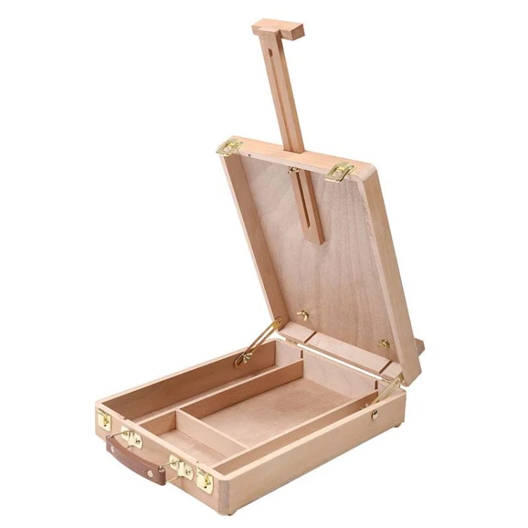 TBD04223363.webp Artist Craft Desktop Easel Integrated Wooden Box Art Drawing Painting Table Box - Image 1