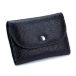 Short Mini Slim Top-grain Leather Wallet Card Bag Zip Coin Pocket - Image 2