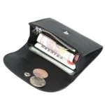 Short Mini Slim Top-grain Leather Wallet Card Bag Zip Coin Pocket - Image 4