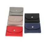 Short Mini Slim Top-grain Leather Wallet Card Bag Zip Coin Pocket - Image 6