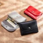 Short Mini Slim Top-grain Leather Wallet Card Bag Zip Coin Pocket - Image 7
