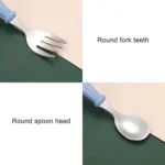 3 PCS/ Set 304 Stainless Steel Spoon and Fork Box Cute Baby Kindergarten Tableware Set - Image 4
