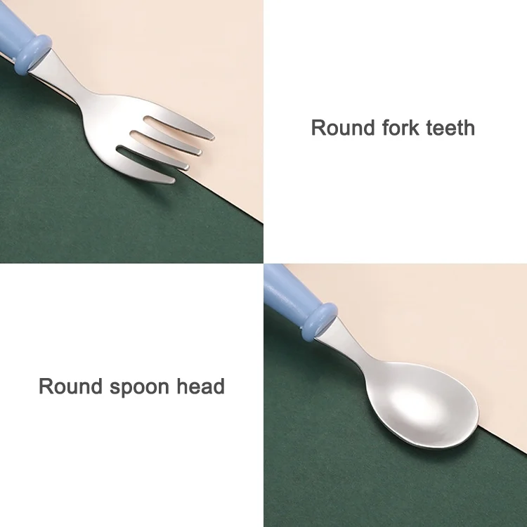 TBD0422574201A_3.webp 3 PCS/ Set 304 Stainless Steel Spoon and Fork Box Cute Baby Kindergarten Tableware Set - Image 4