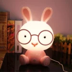 Fashion Cute Cartoon Rabbit LED 3-modes Dimming Touch Control Bedside Lamp, US Plug - Image 2