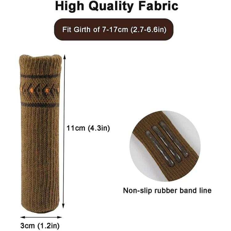 TBD0422741401_B1.webp 4pcs/pack Chair Legs Knitted Non-Slip Floor Protection Cap Anti-Scratch Socks Cover - Image 2