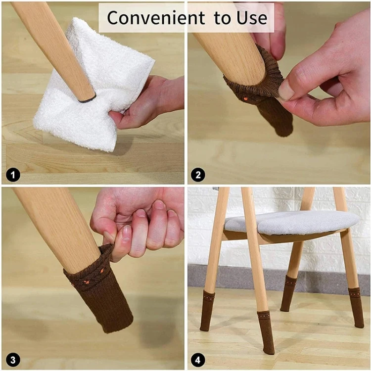 TBD0422741401_B3.webp 4pcs/pack Chair Legs Knitted Non-Slip Floor Protection Cap Anti-Scratch Socks Cover - Image 4