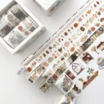 8 Roll / Box Paper Tape Basic Handbook Material Set Small Fresh Girl DIY Decorative Tape Antique Hand Account Sticker