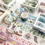 8 Roll / Box Paper Tape Basic Handbook Material Set Small Fresh Girl DIY Decorative Tape Antique Hand Account Sticker - Image 5