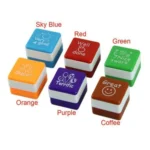 24 PCS / Box Teacher Comments Cartoon Plastic Square Stamps Colorful Pattern Children Toy Stamps - Image 4