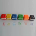 24 PCS / Box Teacher Comments Cartoon Plastic Square Stamps Colorful Pattern Children Toy Stamps - Image 6