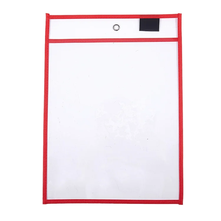 Erasable Hanging PVC A4 Transparent Sewing Red Document Dry Erase Bag
