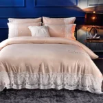 Silk Four-Piece Sheets Bed Sheet Double Nude Sleeping Quilt Cover Ice Silk Bedding