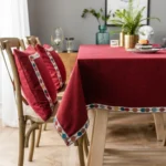 Solid Color Waterproof Tablecloth Linen Rectangular Tablecloth - Image 2