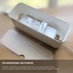 Power Cable Storage Box Case Anti-dust Charger Socket Organizer Desktop Network Line Storage Bin - Image 5